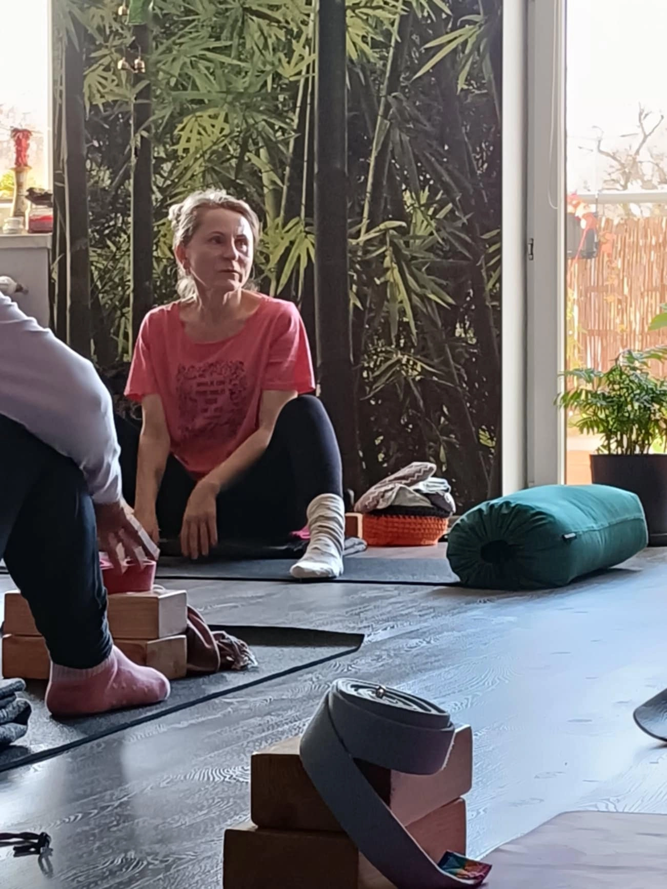 Ida Wegrzynowska podczas zajec jogi